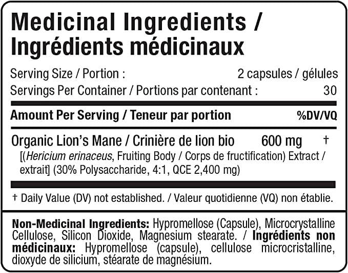 Extrakt z hrivy Lion's Mane 600 mg - 60 kapsúl
