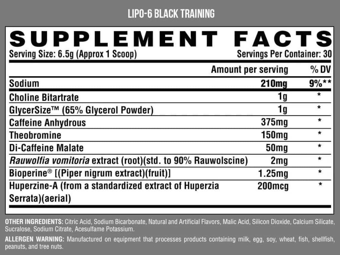 LiPo 6 Black Training / predbežné cvičenie - 264 gramov