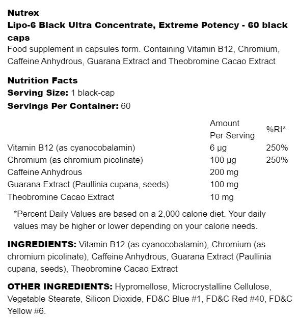 Lipo-6 Black Ultra Concentrát | Extrémna sila 60 kapsúl