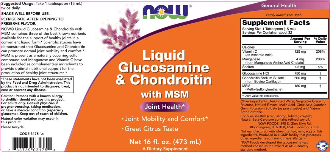 Tekutý glukozamín a chondroitín s MSM - 473 ml