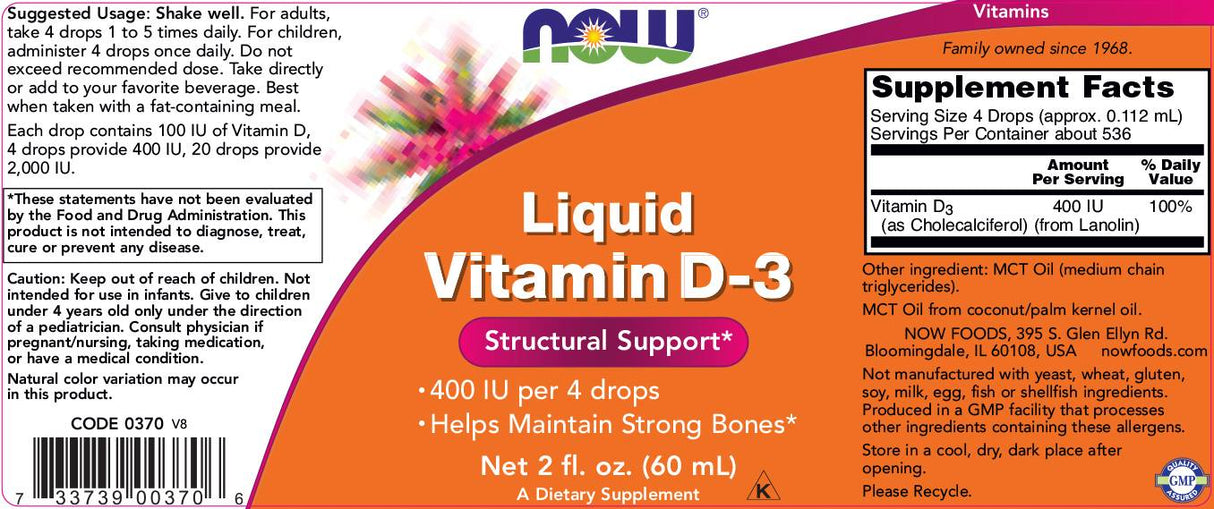 Tekutý vitamín D -3 /100 IU na kvapku - 60 ml