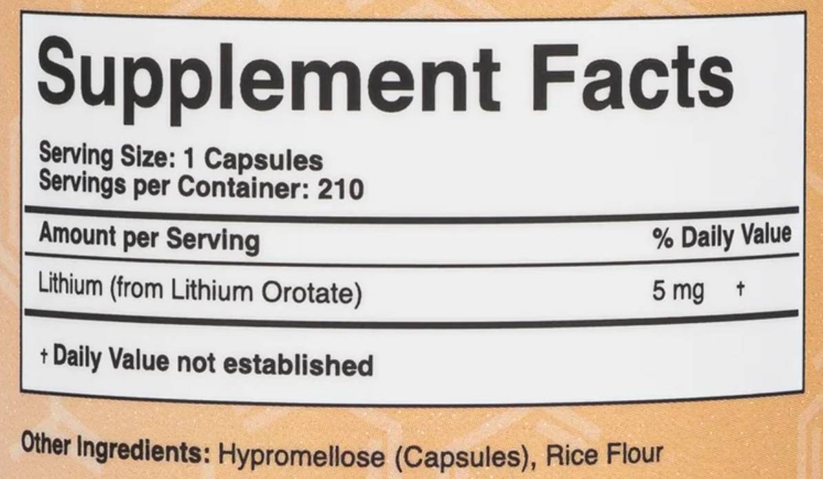 Lítium orotát 5 mg - 210 kapsúl