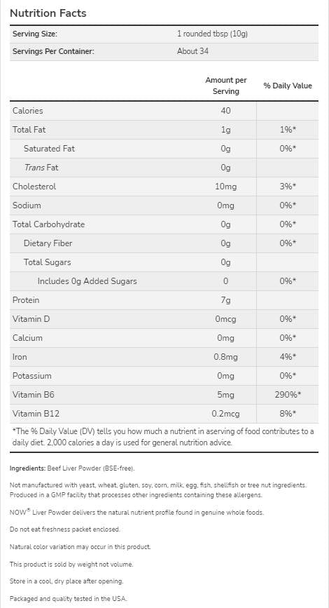 Pečeňový prášok Argentínske hovädzie Super Food - 340 gramov