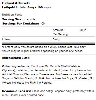 LUTIGOLD | Luteín 6 mg - 100 kapsúl