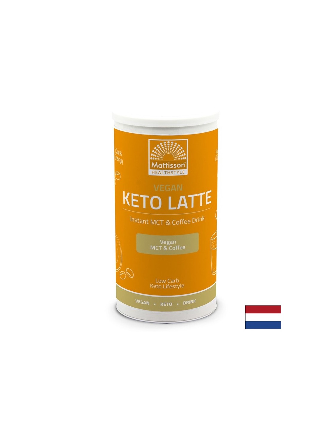 Vegan Keto Latte – instantný nápoj s kávou a MCT olejmi, mandľová príchuť, 200 g <tc>Mattisson Healthstyle</tc>