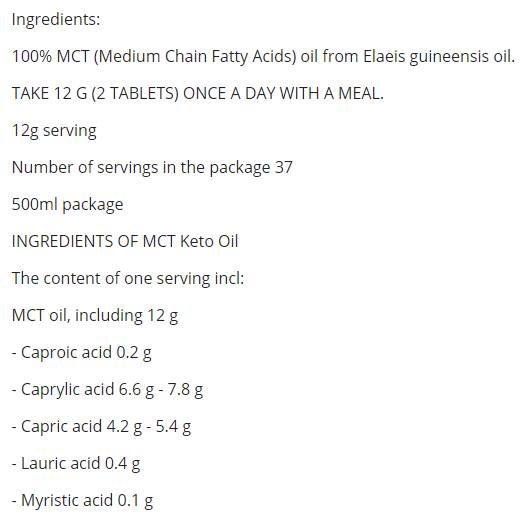 MCT keto olej - 500 ml