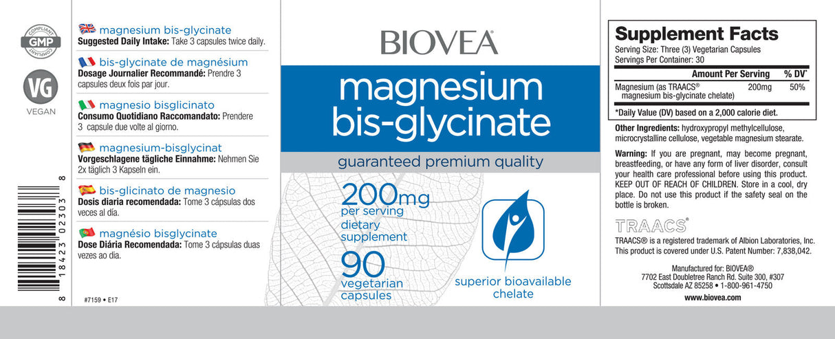 Horčík Bis-glycinate 200 mg / 90 uzáverov