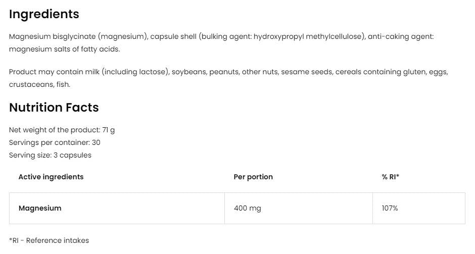 Glycinát horčíka 400 mg porcia bisglycinátových 90 kapsúl MagneSiuim