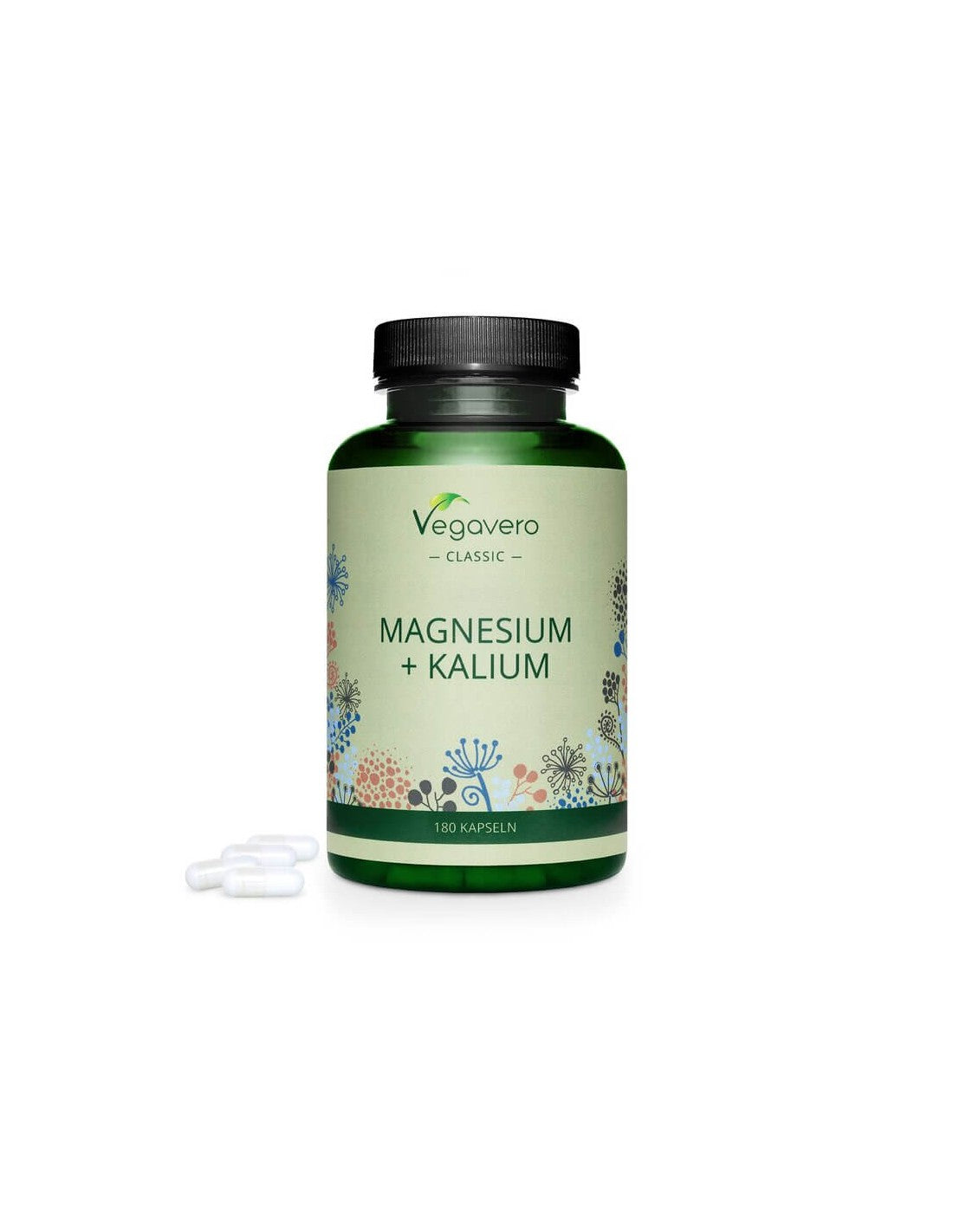 Horčík + Kalium, 180 kapsúl, 100% Vegan <tc>Vegavero</tc>