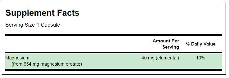 Orotát horčíka 40 mg - 60 kapsúl