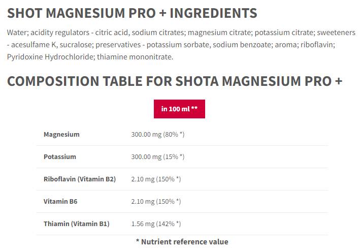 Horčík Pro+ Endurance | s draslíkom a vitamínom B1, B2, B6 - 12 x 100 ml