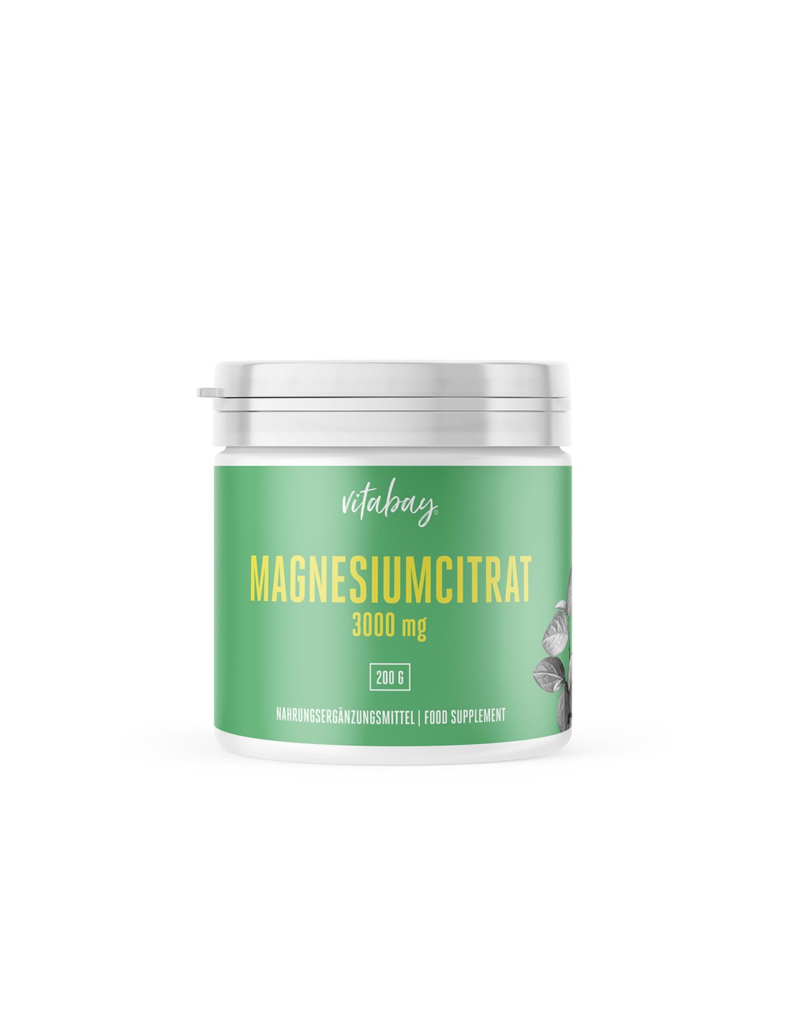 Magnéziumcitrát - prášok z citrátu horečnatého, 100% vegan, 200g <tc>Vitabay</tc>