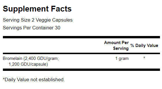 Maximálna pevnosť Bromelain 1 200 GDU 500 mg - 60 kapsúl