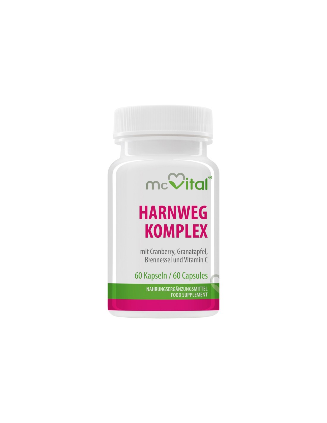 McVital® HarnWeg Komplex - Komplex na močové cesty s brusnicami, granátovým jablkom, žihľavou a vitamínom C, 60 kapsúl <tc>Vitabay</tc>