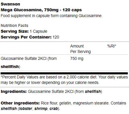 Mega glukozamín 750 mg 120 kapsúl