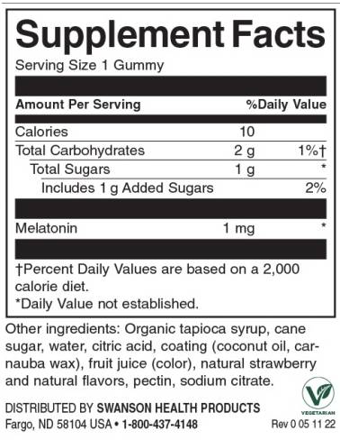 Gummies melatonínu s nízkou dávkou 1 mg | Strawberry - 60 žuvateľných tabliet