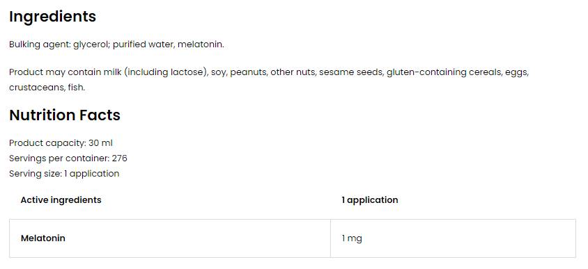 Melatonín sprej 1 mg 30 ml