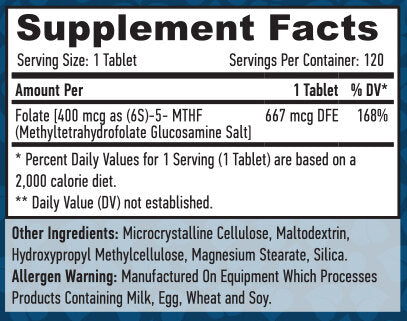 Metylfolát 400 mcg / 120 kariet