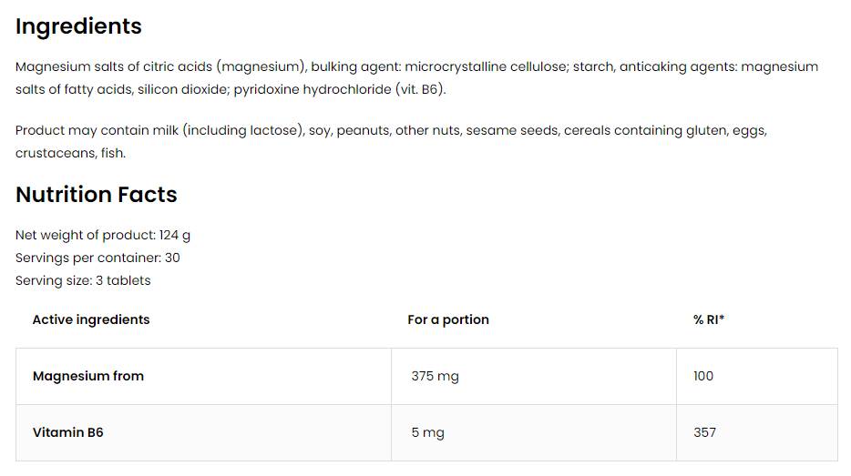 Mg + B6 / Citrate horčík + tablety B6 90