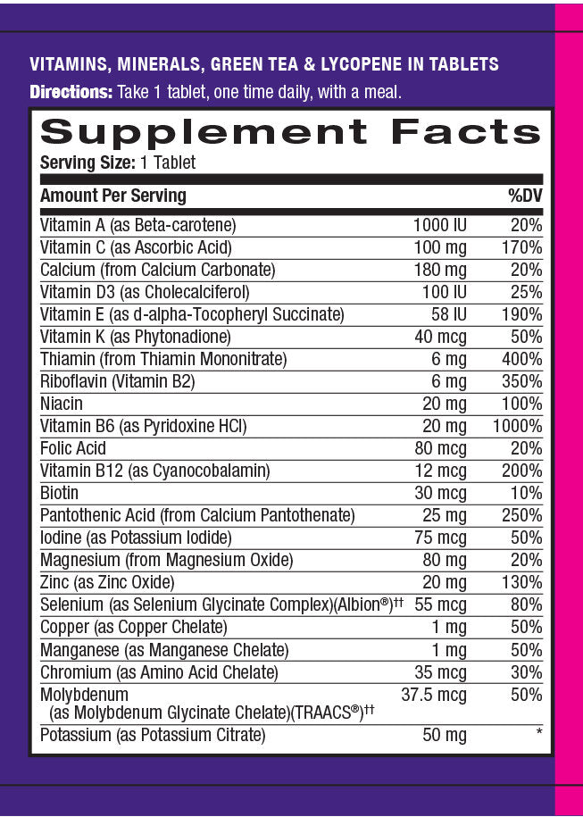Viacnásobné pre mužov Multivitamínové 90 kariet.