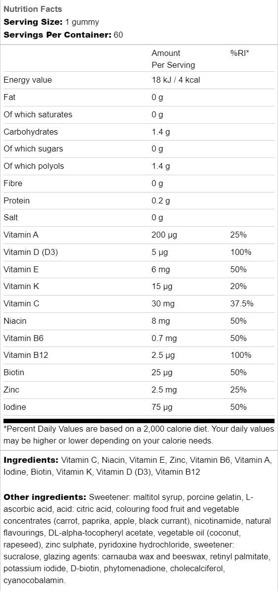 Multivitamin Gummies Kids | Cukor bez cukru - 60 ďasien