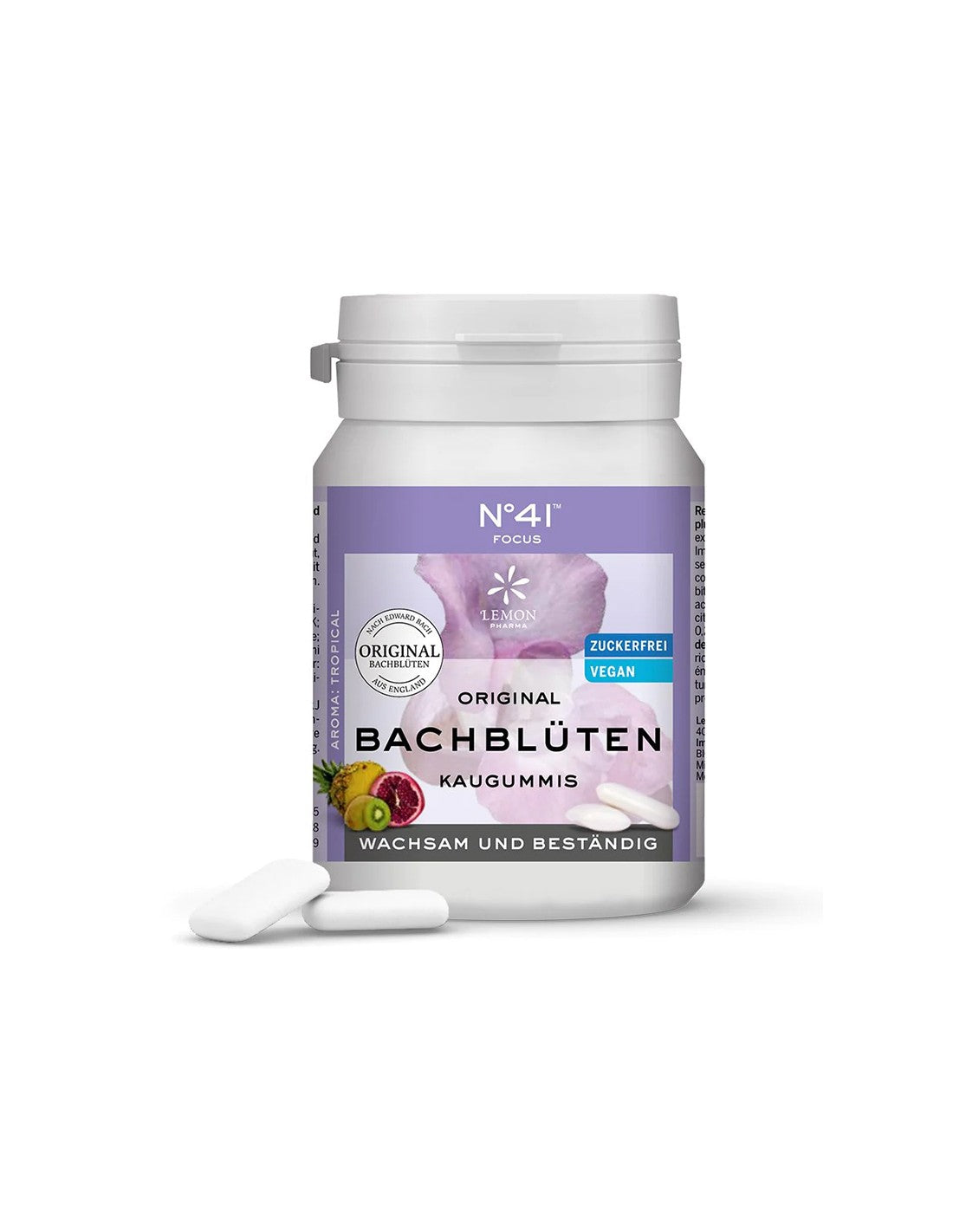 Žuvačka s kvetinovými esenciami Dr. Bach N ° 41 - Focus, 40 kusov s citrusovou príchuťou