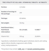Vit. B12 1000 | Vitamín B12 metylkobalamín - 60 tabliet