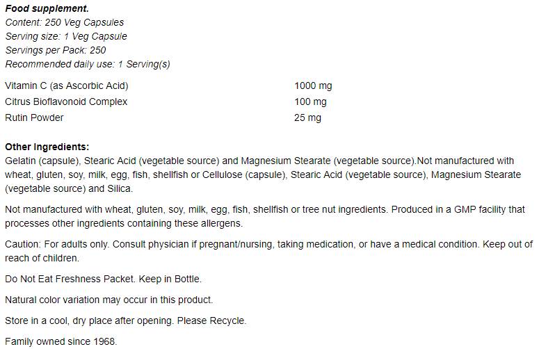 Vitamín C -1000 / s bioflavonoidmi - 100 kapsúl