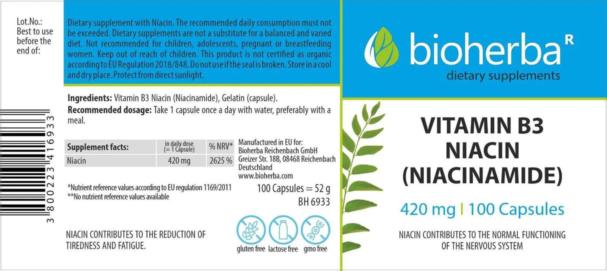Niacinamid 420 mg - 100 kapsúl