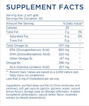 Nordic Beauty Omega-3 | S olejom z brady - 60 gélových kapsúl