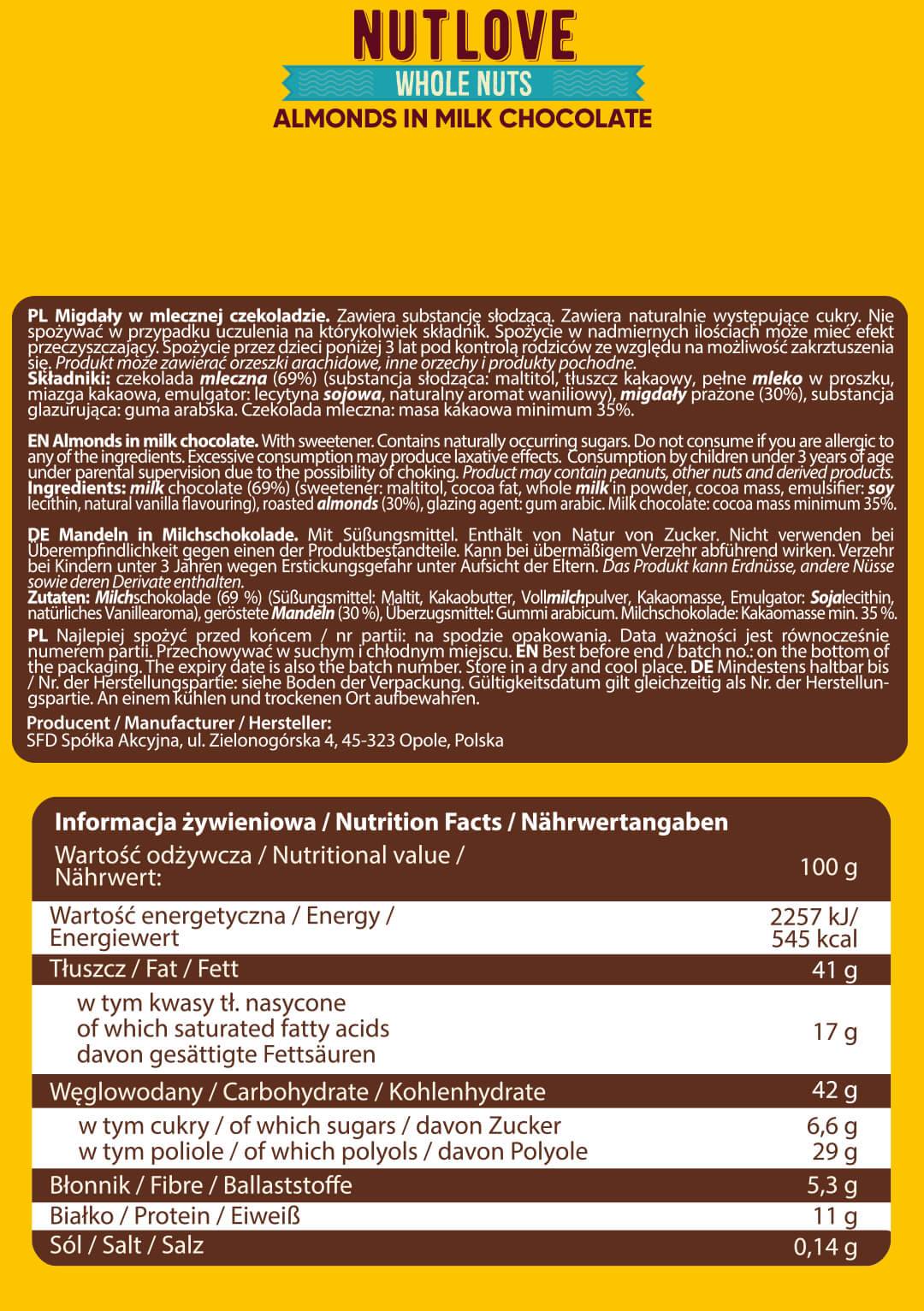 Nutlove celé mandľové orechy Rôzne príchute - 300 gramov