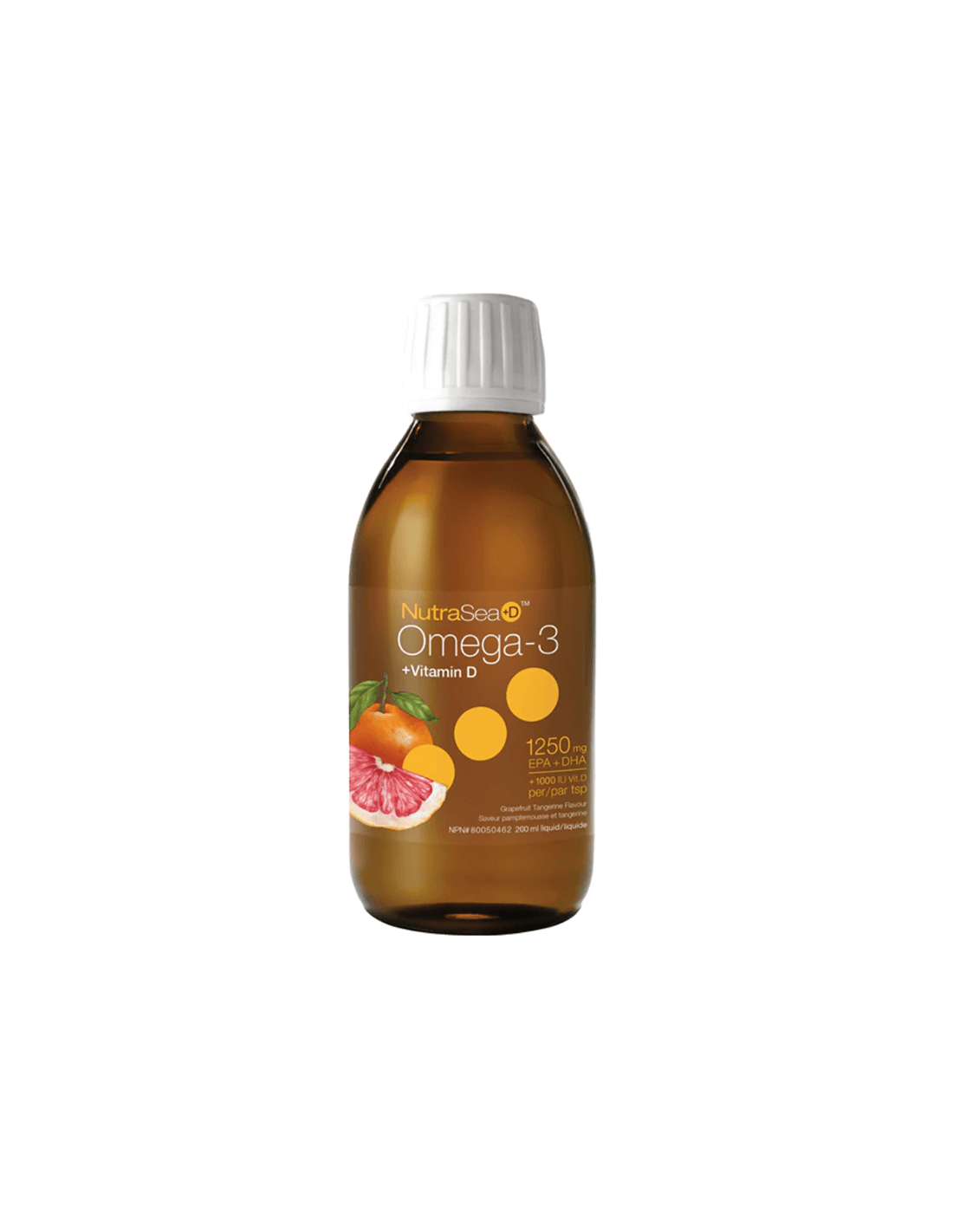NutraSea + D ™ Omega-3 1250 mg + vitamín D 1000 IU-Omega-3 + Vitamín D3, 200 ml prírody