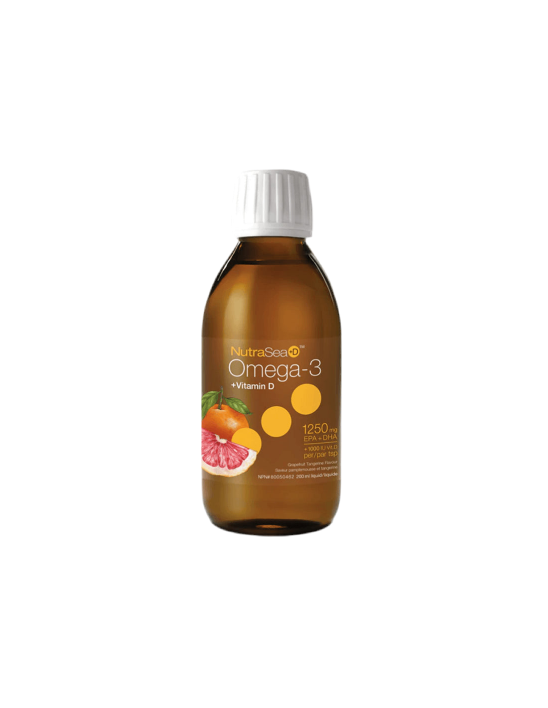 NutraSea + D ™ Omega-3 1250 mg + vitamín D 1000 IU-Omega-3 + Vitamín D3, 200 ml prírody
