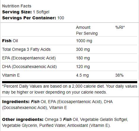 Omega 3 1 000 mg - 100 gélových kapsúl