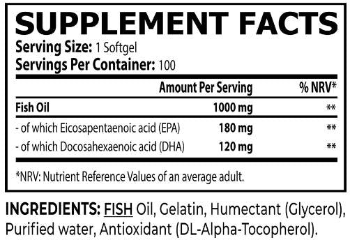 Omega -3 1000 mg - 100 softgels