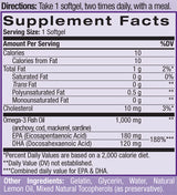 Omega-3 rybí olej 1 000 mg. 60 Softgels
