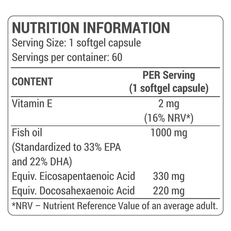 Omega -3 rybí olej / vysoko koncentrované - 60 gélové kapsuly