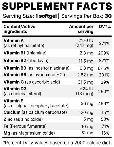 Optivit BP | Esenciálne vitamíny a minerály - 30 gélových kapsúl