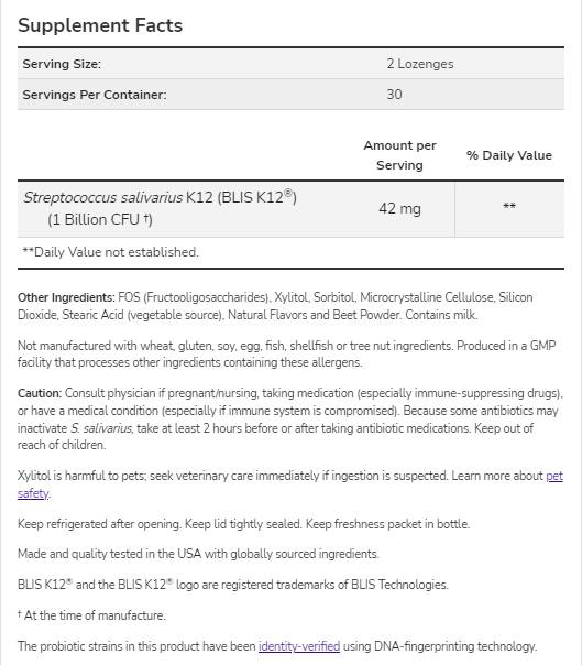 Oralbiotic® | Streptococcus salivarius - 60 sublingválnych tabliet