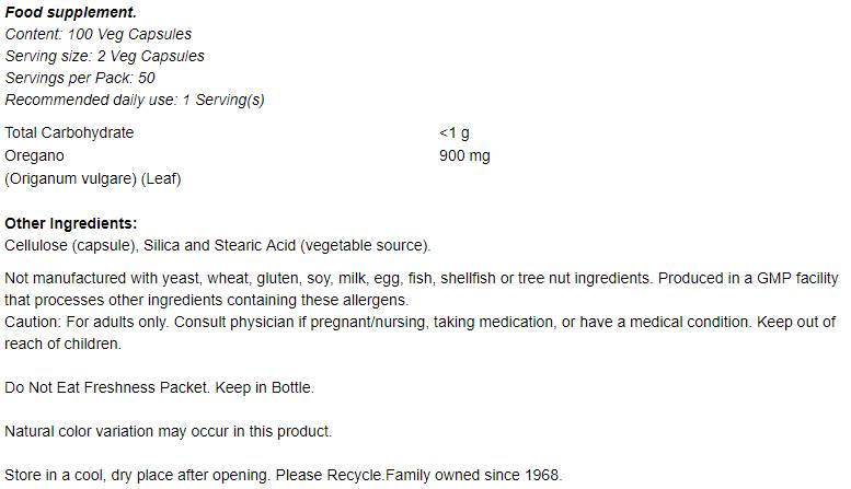 Oregano 450 mg - 100 kapsúl