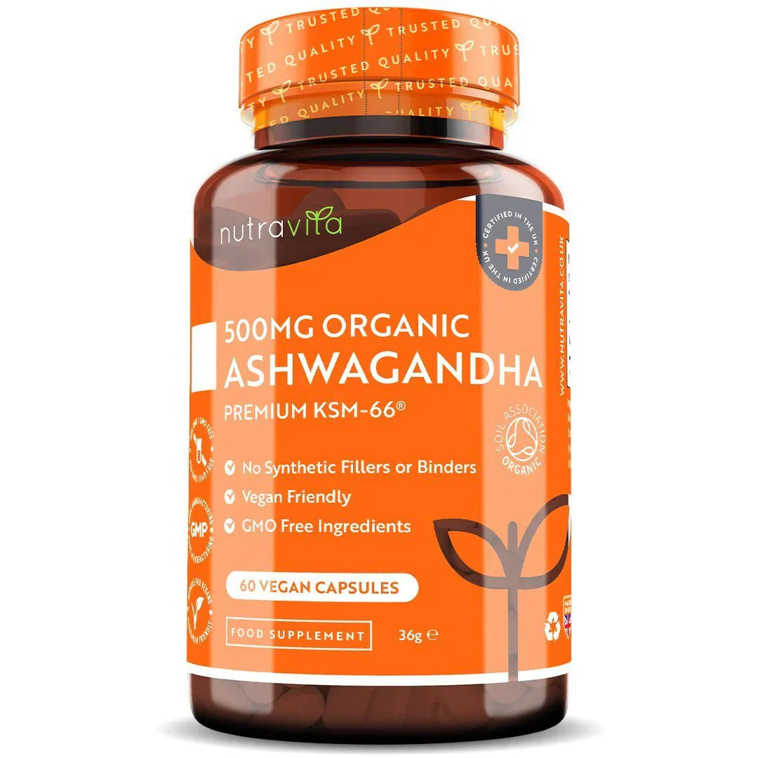 Organické Ashwagandha KSM 66 - Bio Ashwagandha 500 mg 60 vegánskych kapsúl