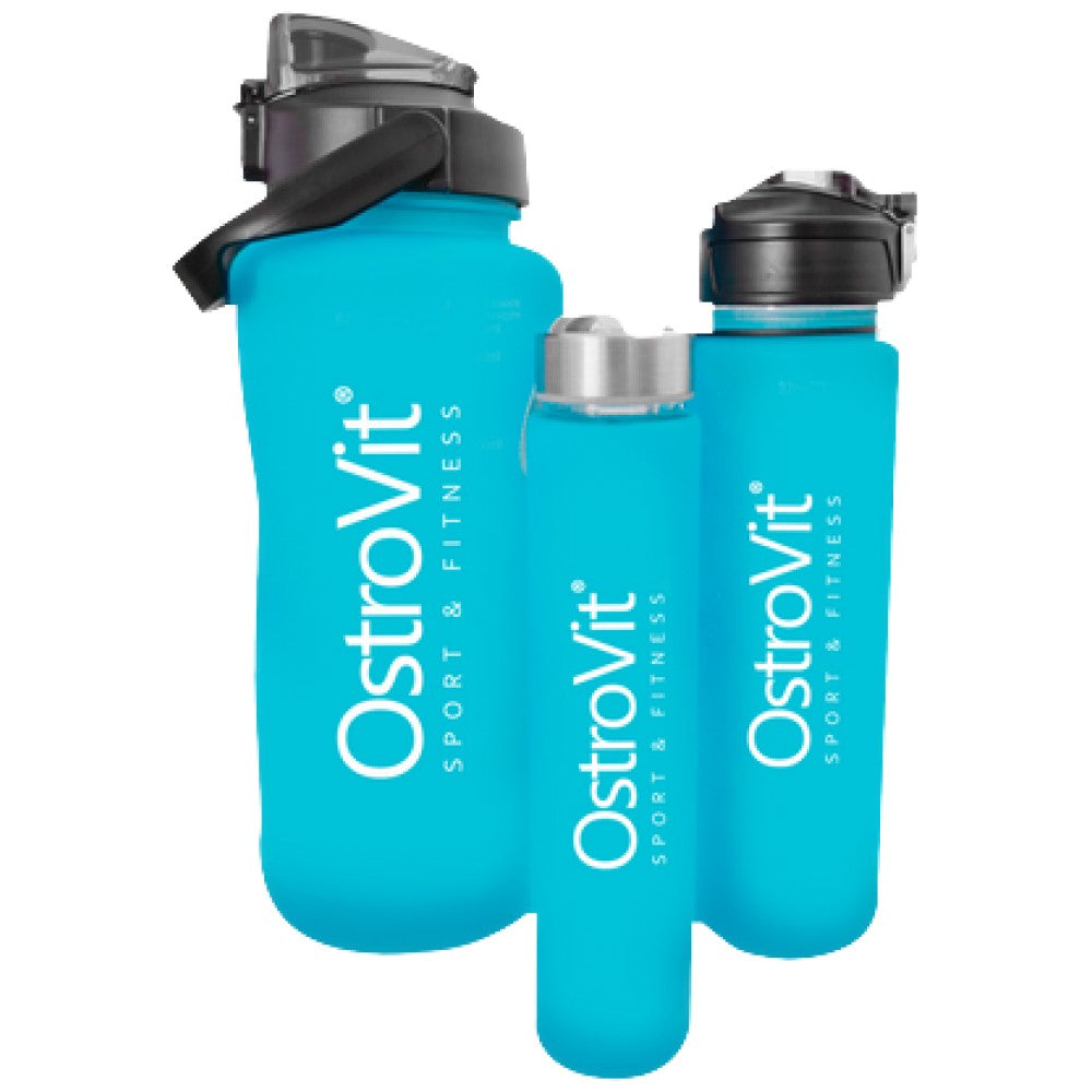 <tc>OstroVit</tc> Fľaše na vodu | 3 v 1 - Modrá 2000 + 900 + 500 ml