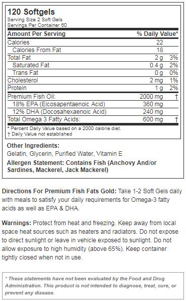 Prémiové rybie tuky zlato 120 Softgels