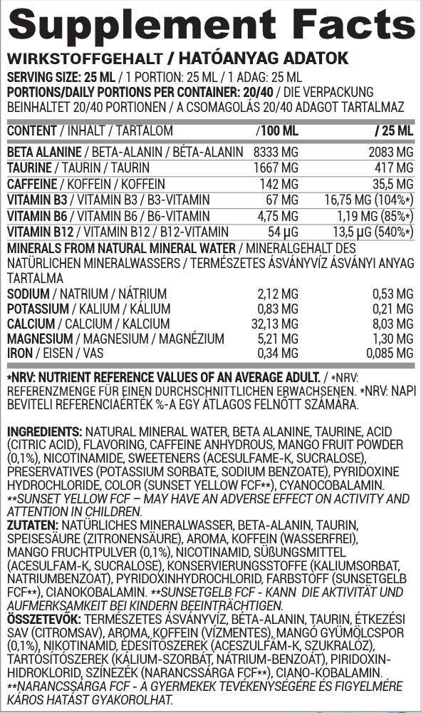 Prietok kvapaliny PWO Tekuté predbežné cvičenie - 500 ml