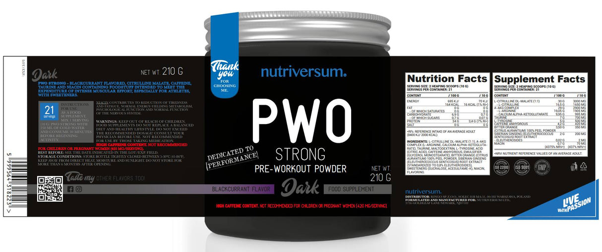 PWO Strong | Pred tréningom - 210 gramov