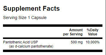 Kyselina pantoténová 500 mg - 250 kapsúl
