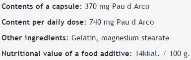 Pau d'Arco 370 mg - 100 kapsúl