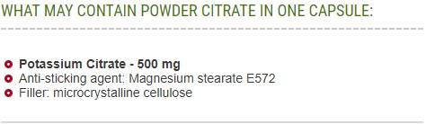 Citrát draselného 500 mg 60 kapsúl