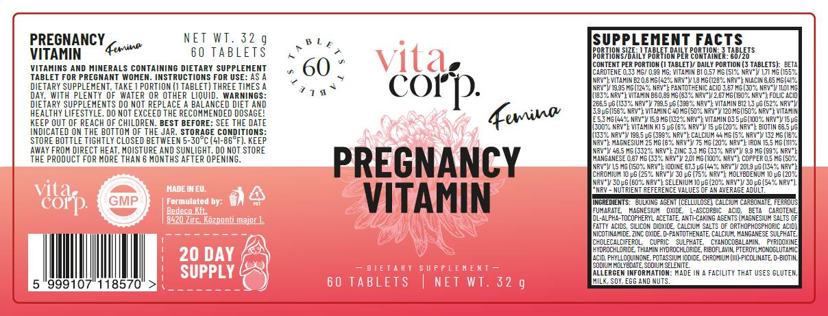 Tehotenstvo vitamín femina - 60 tabliet