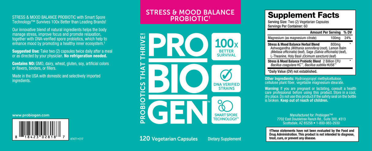 <tc>Probiogen</tc> Stress &amp; Mood Balance Probiotic - Probiotic 120 kapsúl